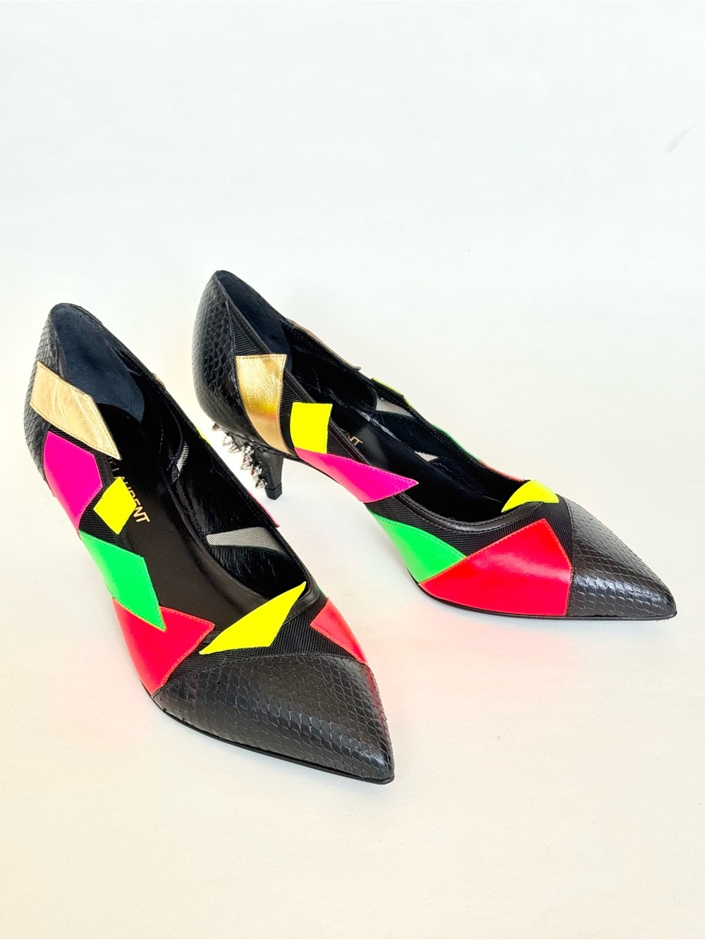Saint Laurent Kitten 50 Patchwork Pumps SS 2014 Runway Collection - YSL